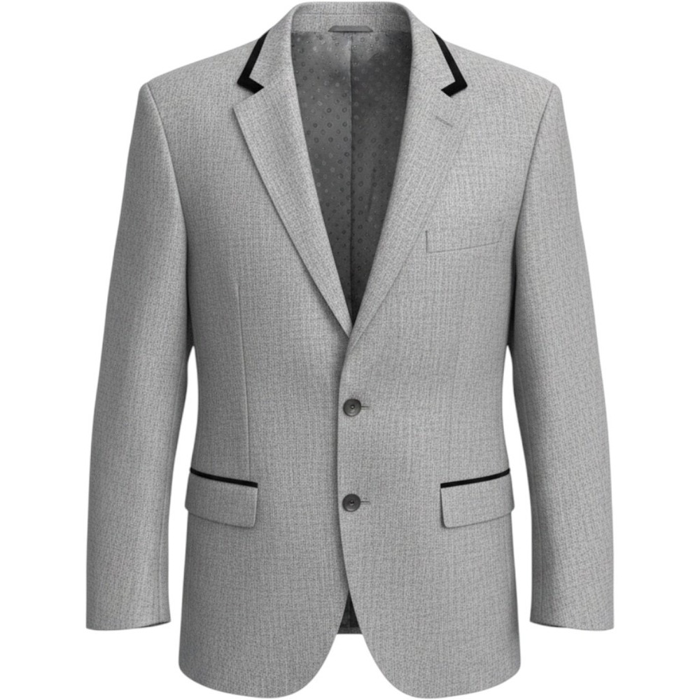 Hugo Boss X Colombo Gray Blazer Made in Italy Black Velvet Trim Sport Coat 40R